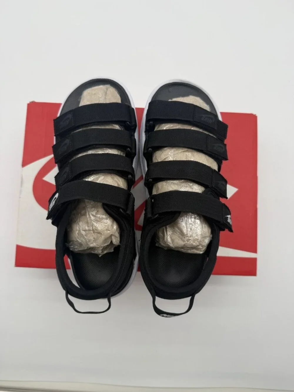 New Nike Icon Classic Sandal Women's Size 6 Black White Platform DH0224 001